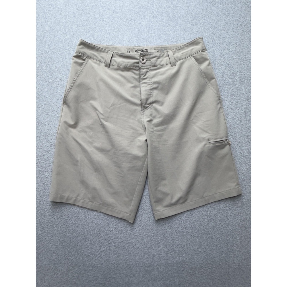 Crazy Shirts Shorts Mens 32 Beige Chino 9 Inseam Stretch Casual Pockets Outdoor‎